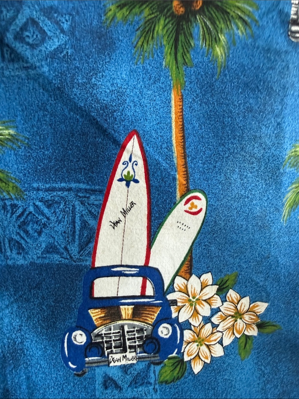 Vintage Dean Miller Tropical Surf Bedding  Pillow Sham